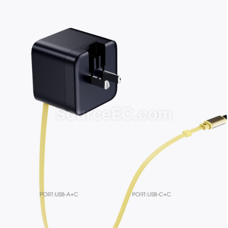 迷你充電頭自帶伸縮線type-c