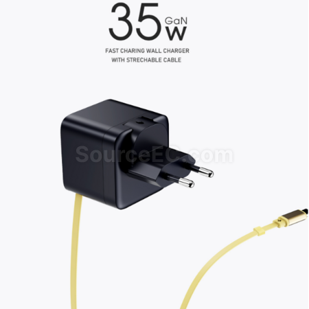 迷你充電頭自帶伸縮線type-c