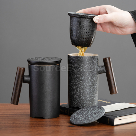 禮品訂造陶瓷茶水分離泡茶杯紀念品