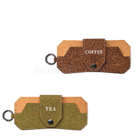 禮品訂造咖啡渣茶葉渣軟木眼鏡盒紀念品