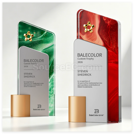 禮品訂造創意金屬水晶獎座紀念品
